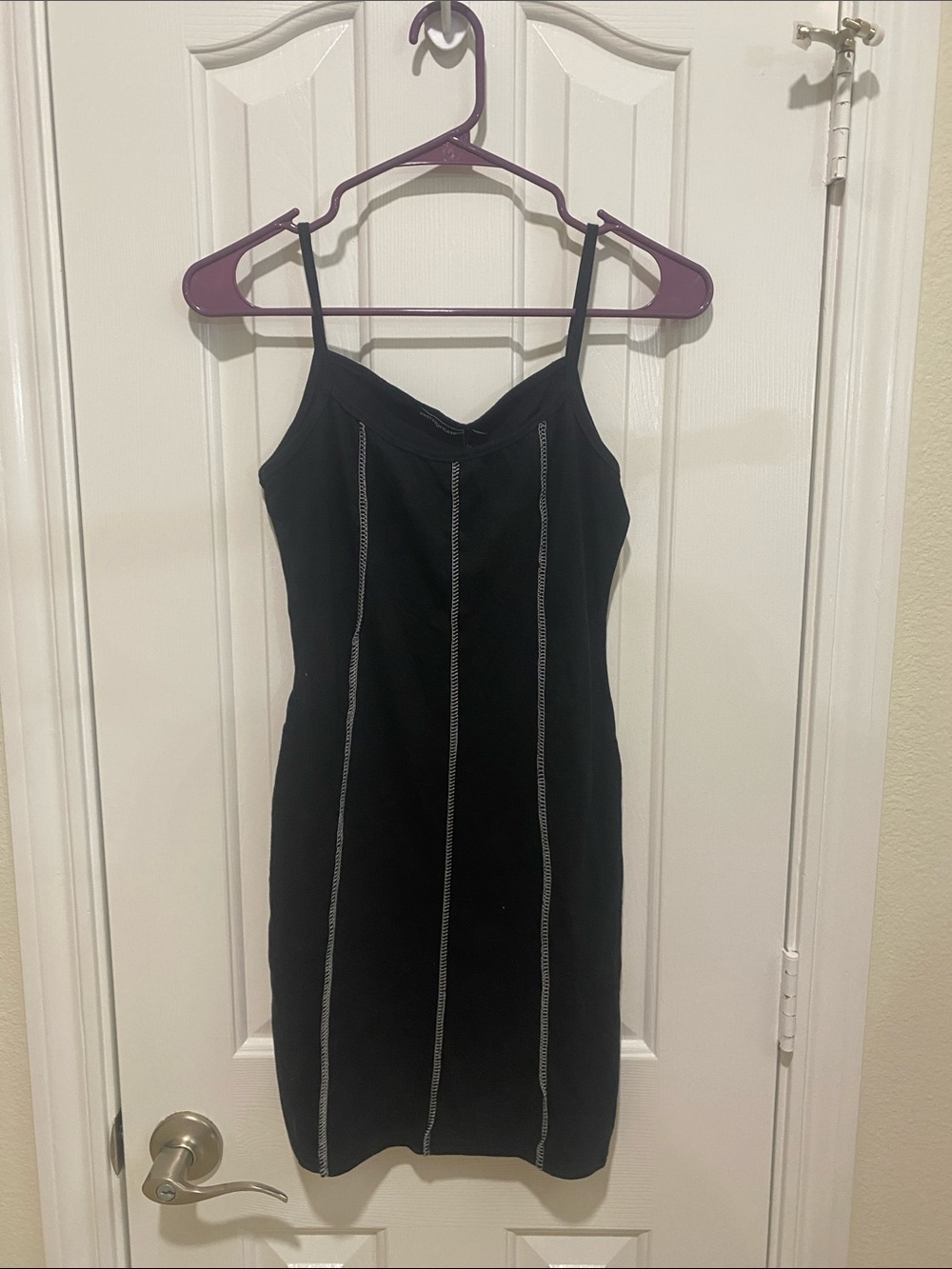 Pretty Little Thing Black Spaghetti Strap Bodycon Dress Size 6 NWT